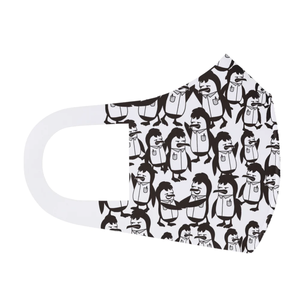 ロゴTシャツのひよこ堂のペンギン PENGUIN 集合プリント Face Mask