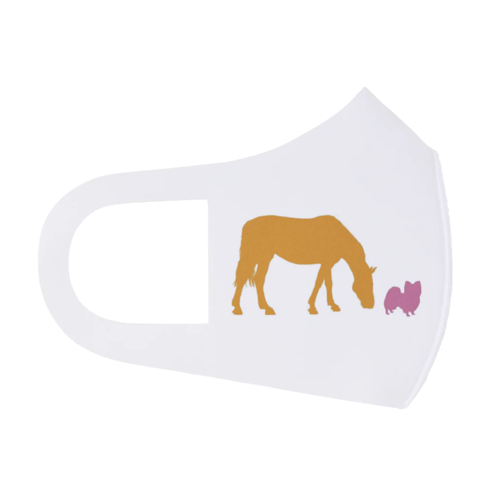 SHOP HAPPY HORSES（馬グッズ）のHappy Animals 左右両面印刷 Face Mask