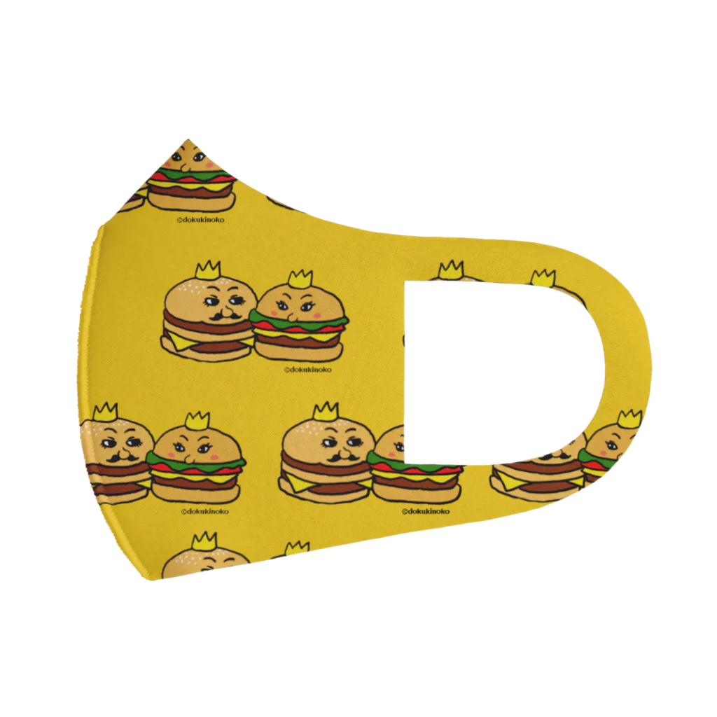 dokukinoko1000のハンバーガーカップル柄1 フルグラフィックマスク