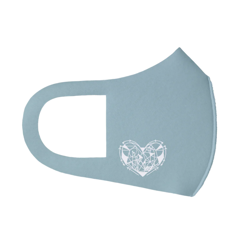 Meow__35のη καρδιά Blue right Face Mask