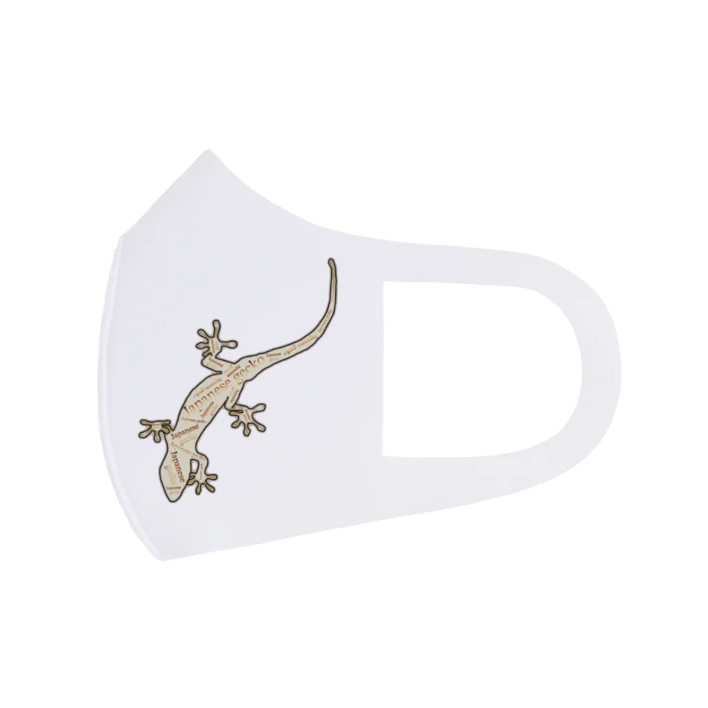 LalaHangeulのJapanese gecko(ニホンヤモリ)　英語デザイン Face Mask