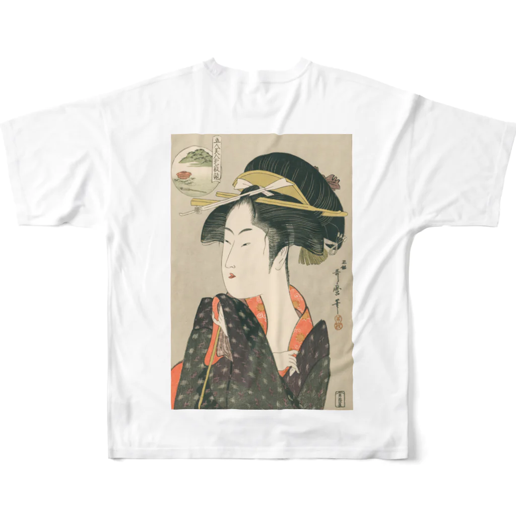 寿めでたや(ukiyoe)のUKIYOE All-Over Print T-Shirt :back