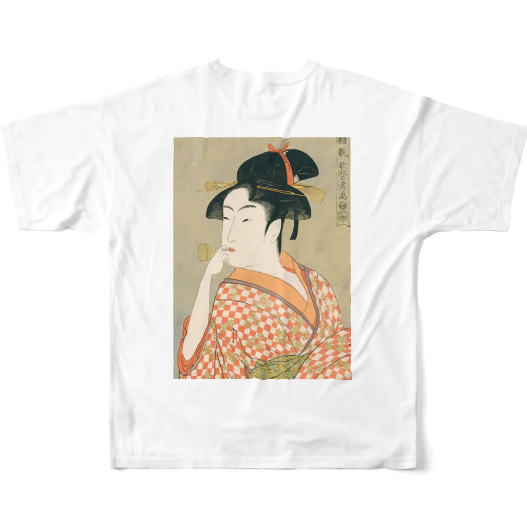 寿めでたや(ukiyoe)のUkiyoe　Utamaro フルグラフィックTシャツの背面