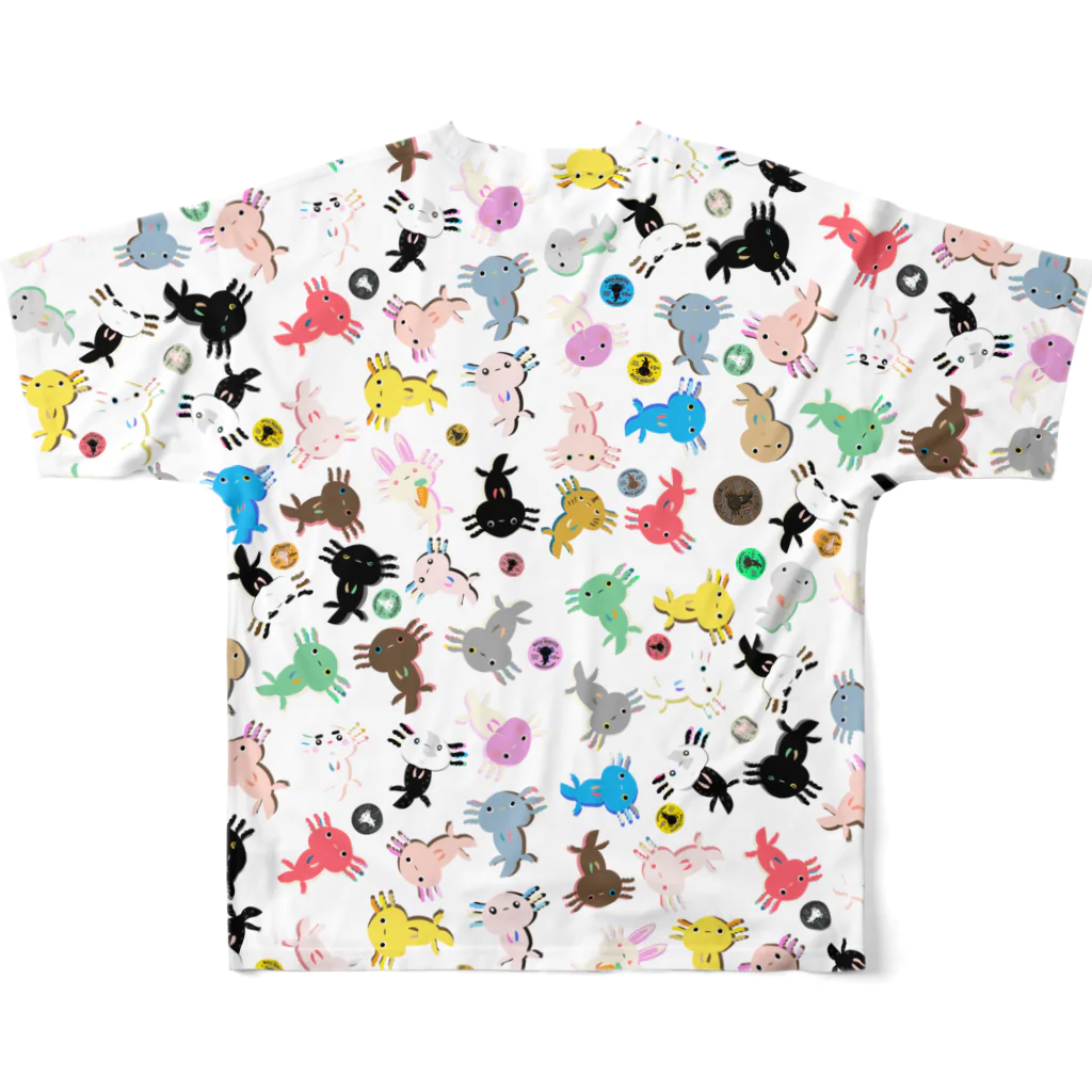 ウーパールーパーの館のウーパールーパーの館 All-Over Print T-Shirt :back