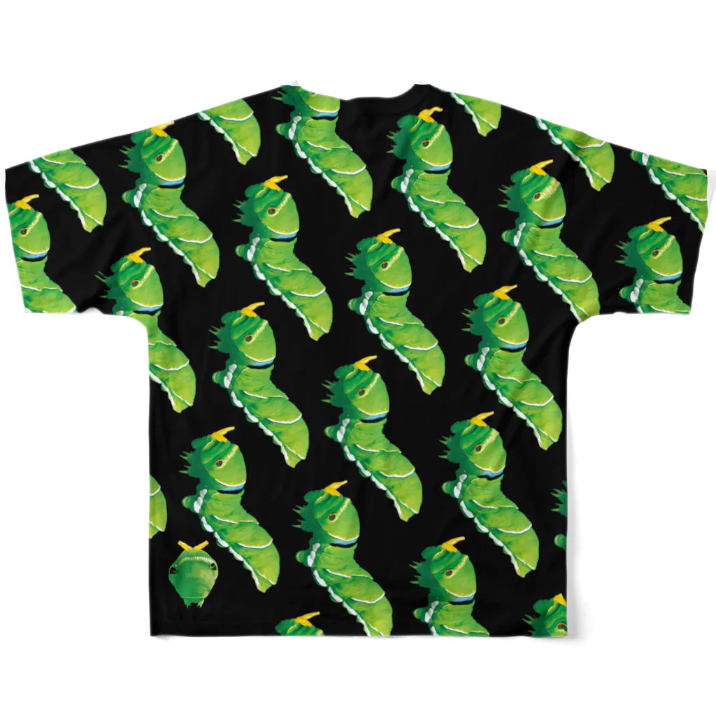 913WORKS WEB SHOP SUZURIの威嚇するナミアゲハの総柄のやつ All-Over Print T-Shirt :back