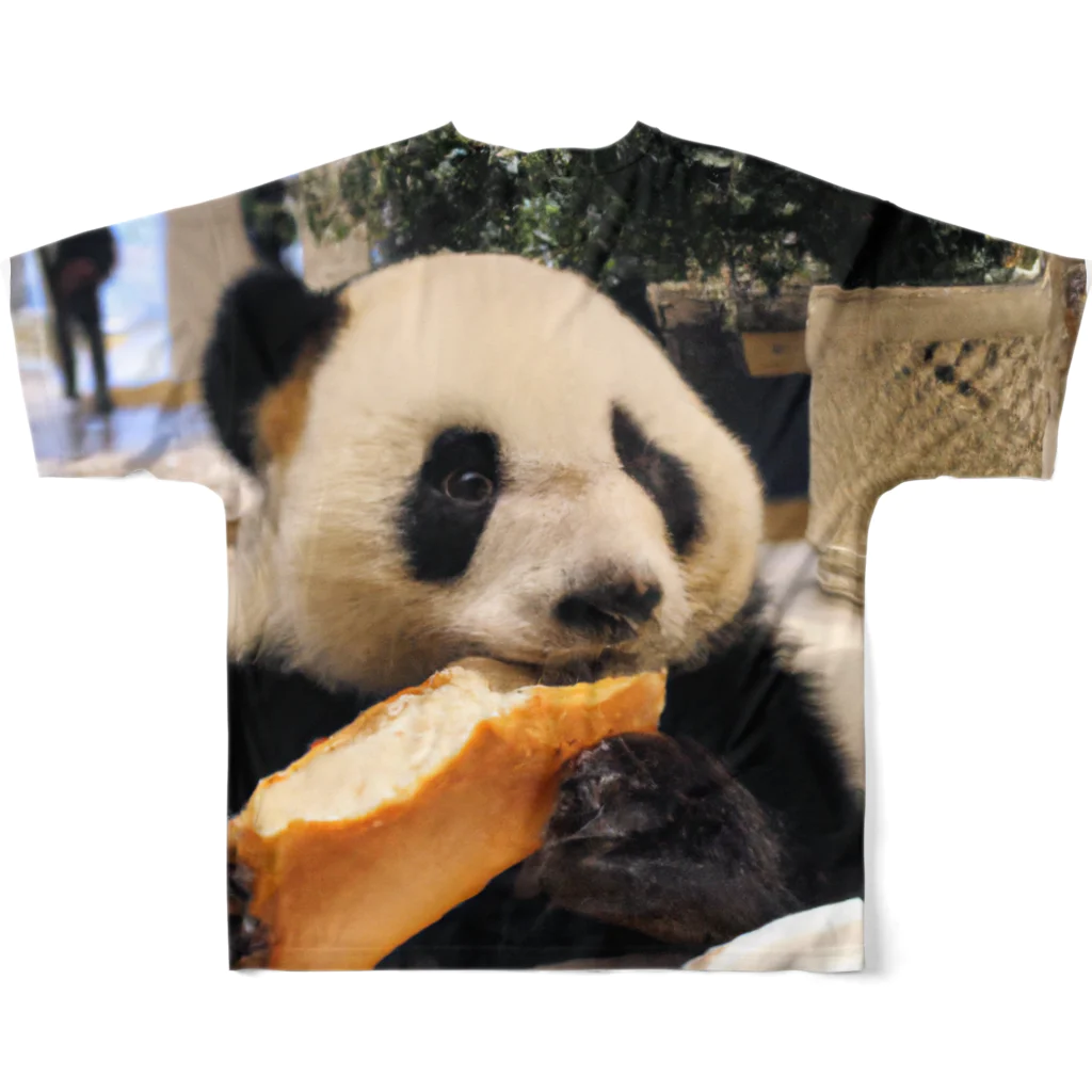 変なAIばっかのＴシャツ屋さんのパン食うパンダ フルグラフィックTシャツの背面