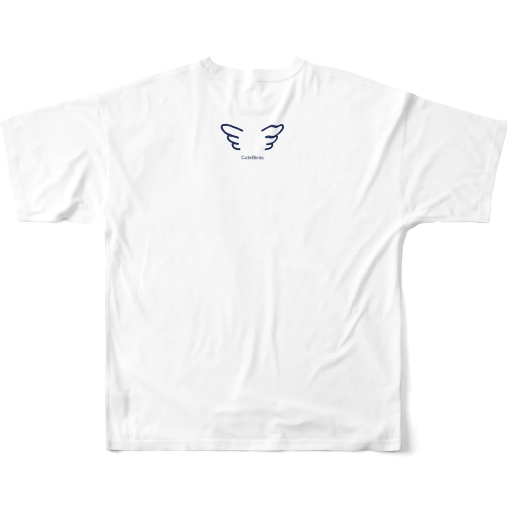 Cute BirdsのCute Birds公式アイテム（紺） フルグラフィックTシャツの背面