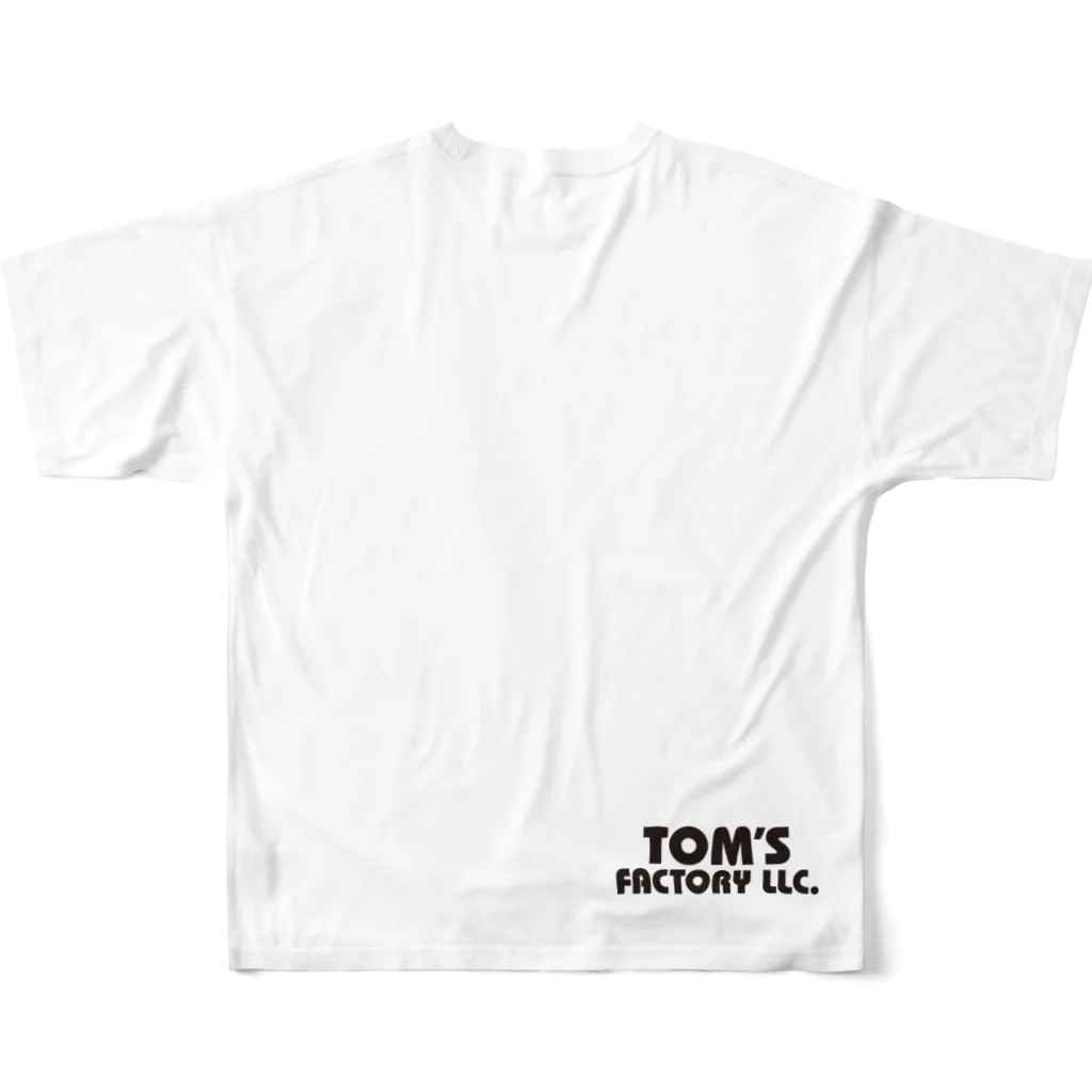 TOMS_FACTORYのトムの洗車工場 フルグラフィックTシャツの背面