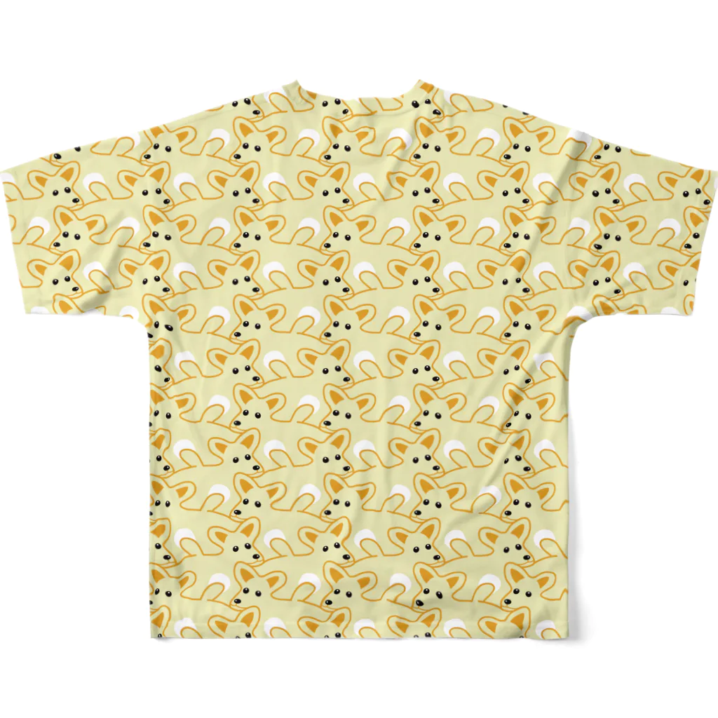 みかんの楽しい犬の模様２（黄） フルグラフィックTシャツの背面