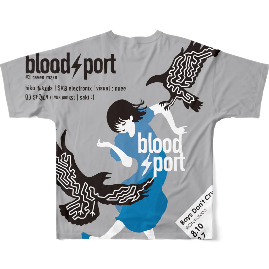 bloodsportの#3 raven maze フルグラフィックTシャツの背面