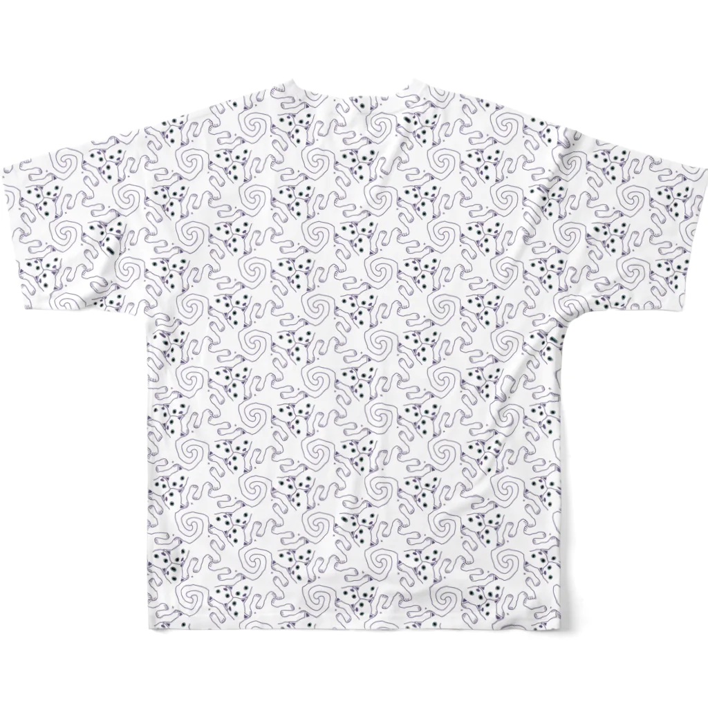 みかんの白猫パンチ All-Over Print T-Shirt :back