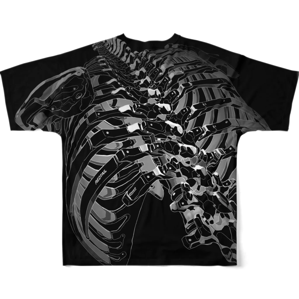 REDTAILの強化骨格_BLACK All-Over Print T-Shirt :back