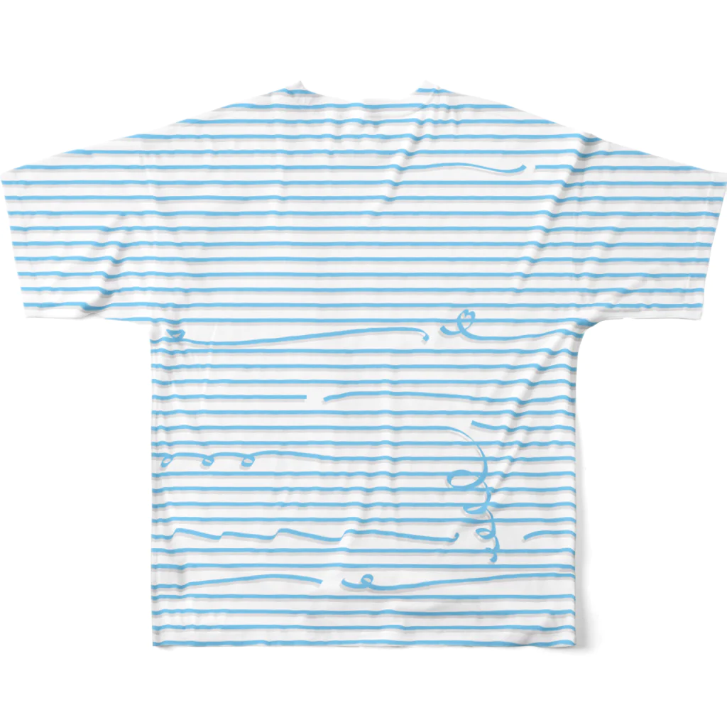 dizzyのBlue Stripes All-Over Print T-Shirt :back