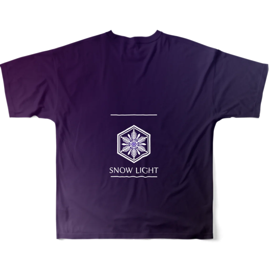 このはな素材屋のグッズ屋の雪電球02 フルグラフィックTシャツの背面