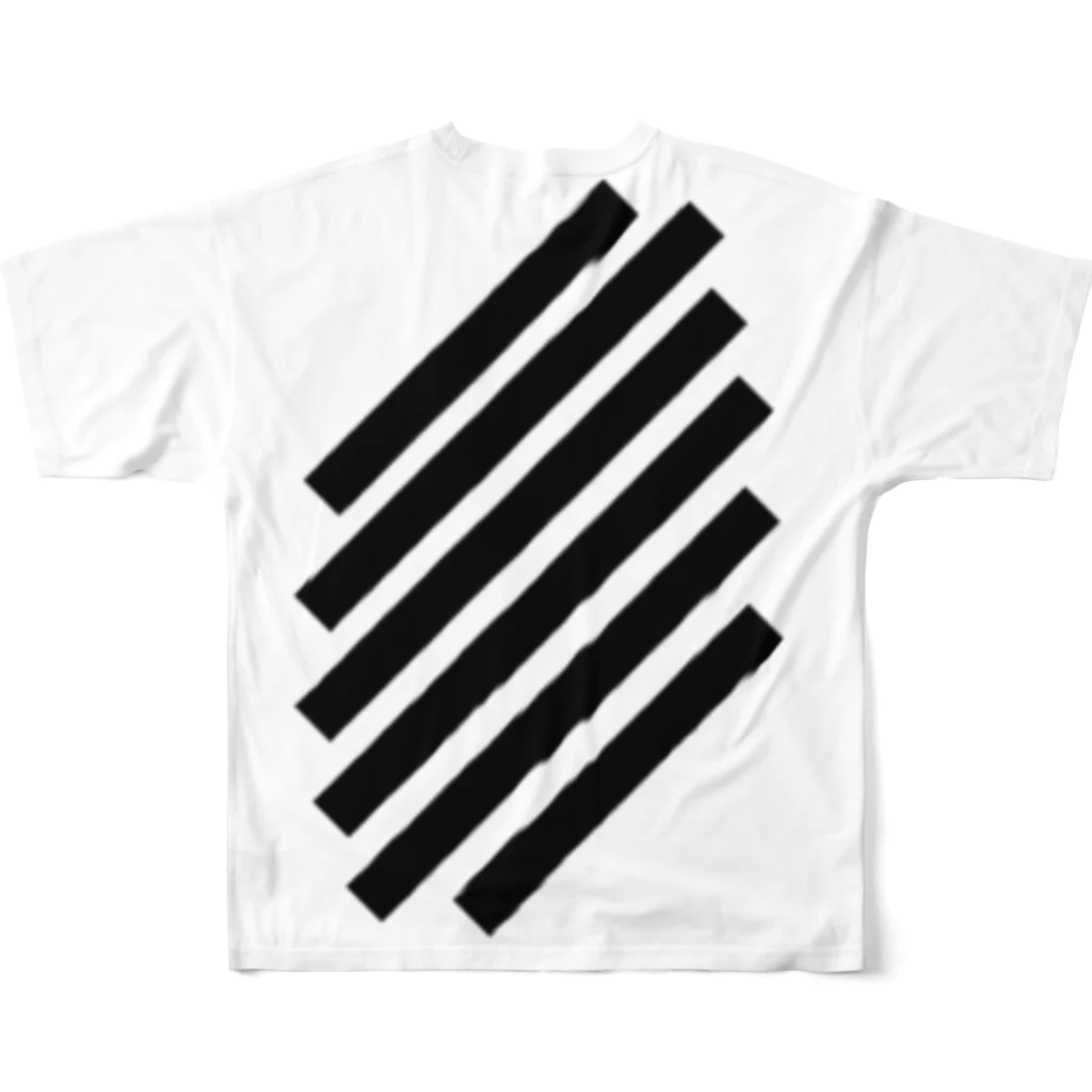 viofranme.のSlashStripes All-Over Print T-Shirt :back