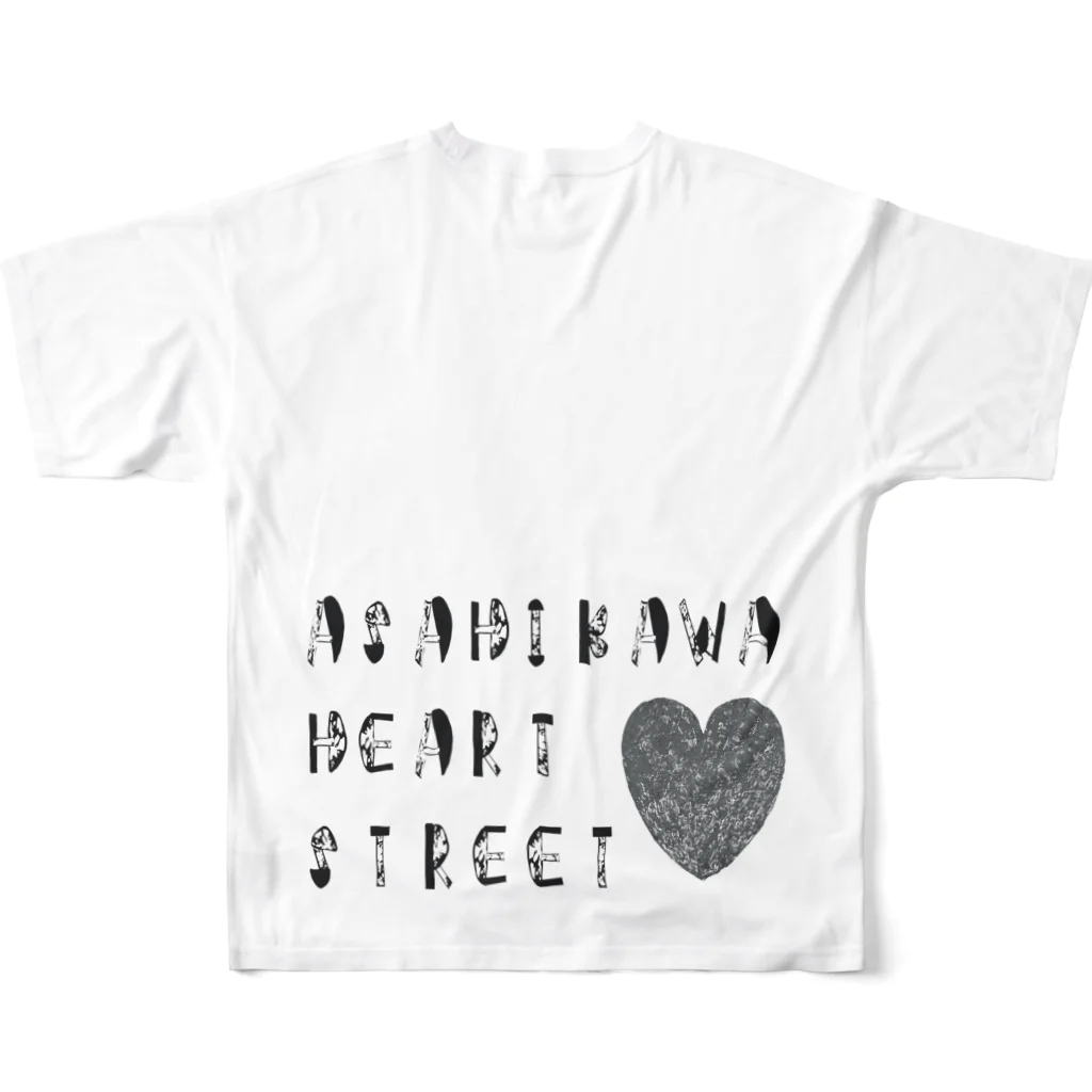 nissyheartのASAHIKAWA HEART STREET All-Over Print T-Shirt :back