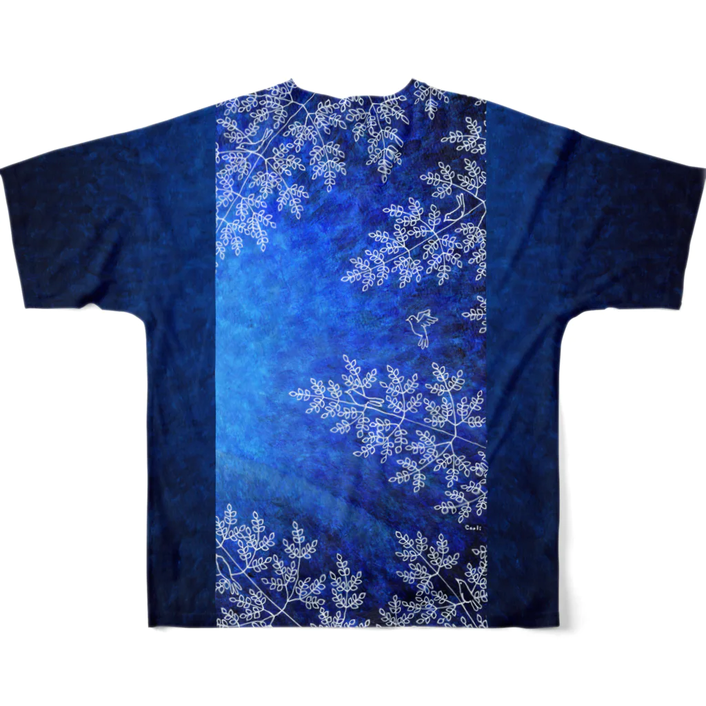 Caoli design shopの霖蒼の森（Navy) フルグラフィックTシャツの背面