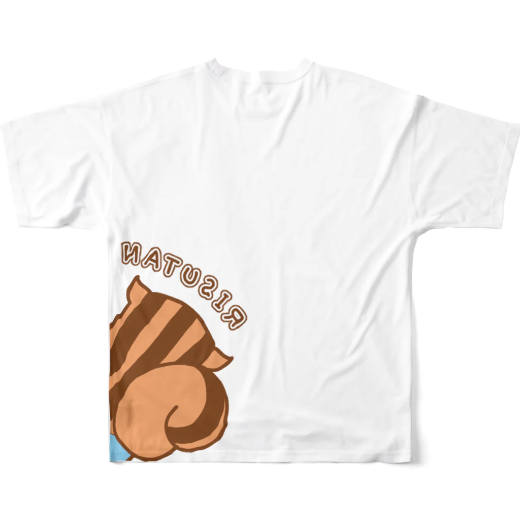 RISUTANのちらっと覗くりすたん フルグラフィックTシャツの背面