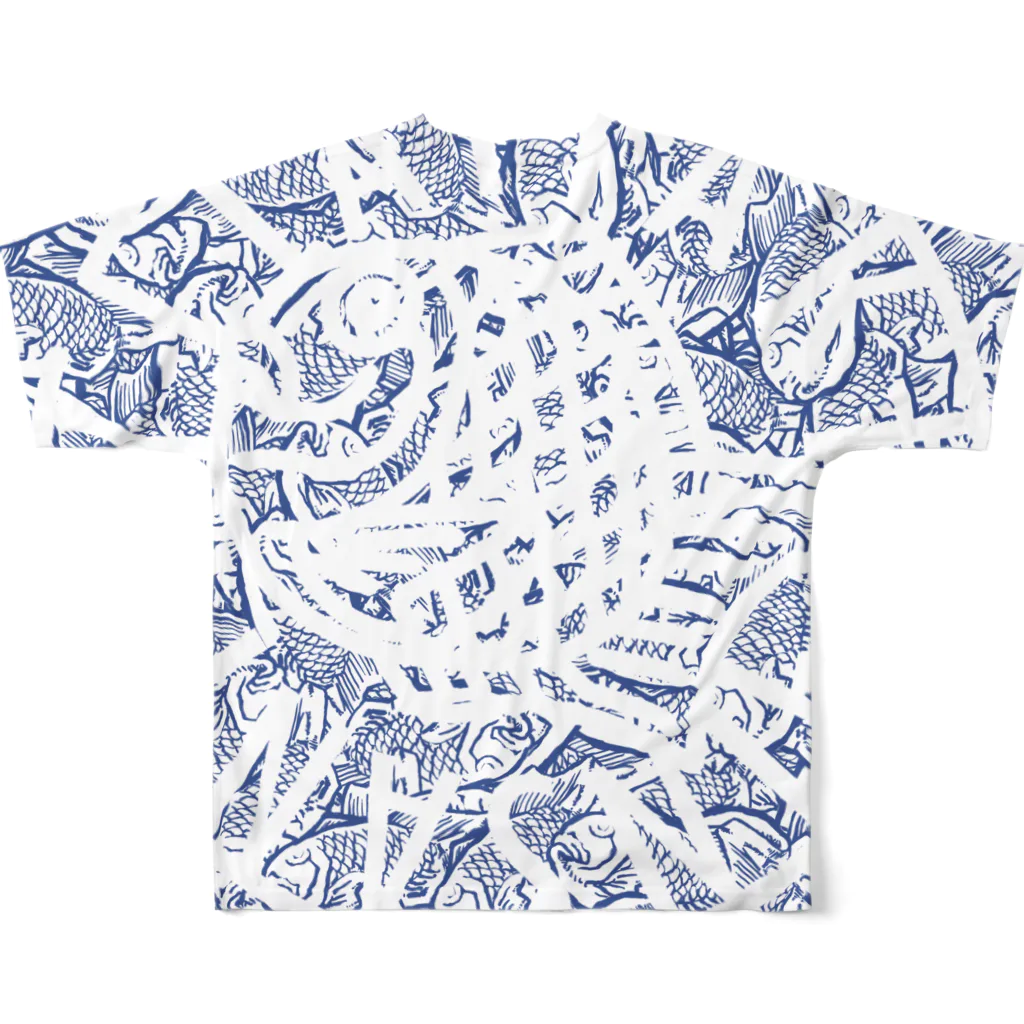 TAIYAKI INSANITYの（↑背面）TAIYAKI INSANITY ver.2　ネイビー All-Over Print T-Shirt :back