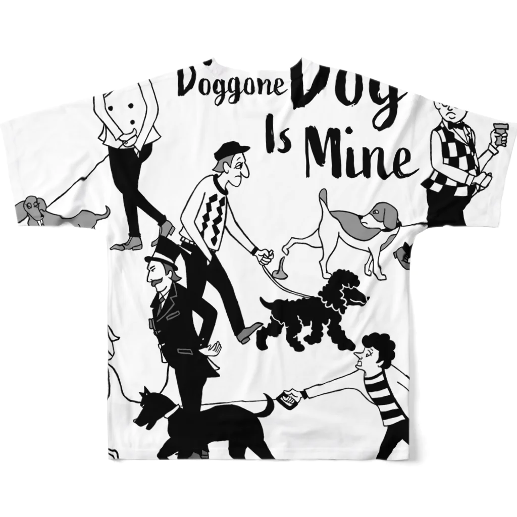 hilo tomula トムラ ヒロのThe Doggone Dog Is Mine  Boys フルグラフィックTシャツの背面