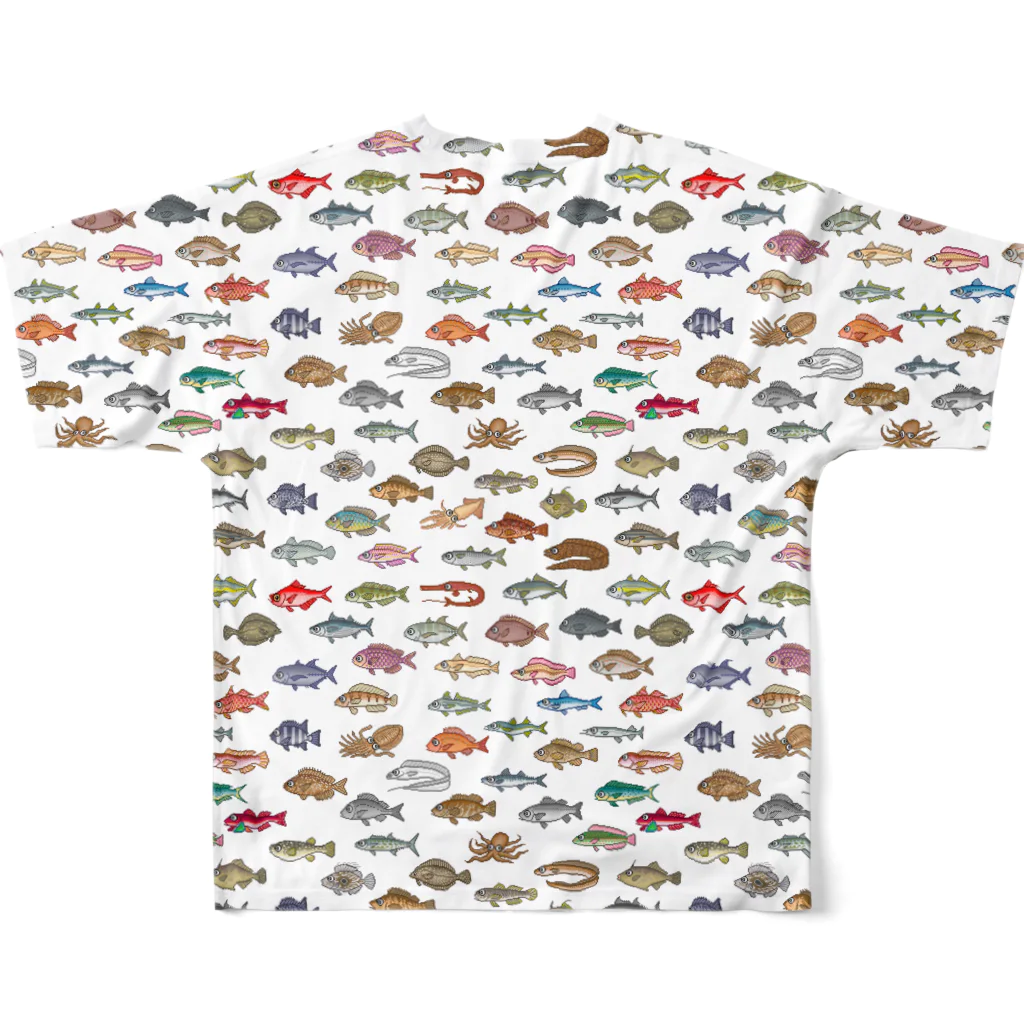 猫と釣り人のFISH_FB_DOT_1 All-Over Print T-Shirt :back