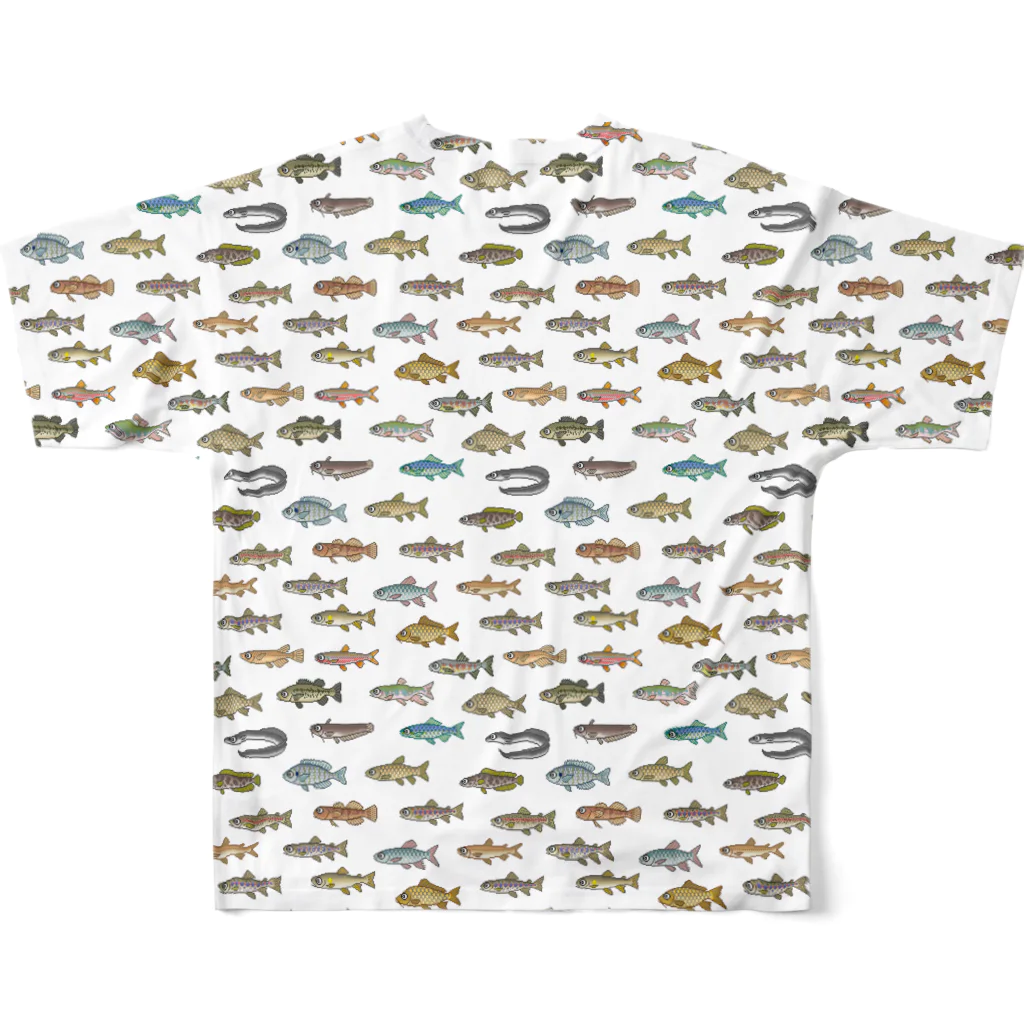 猫と釣り人のFISH_FB_DOT_2 All-Over Print T-Shirt :back