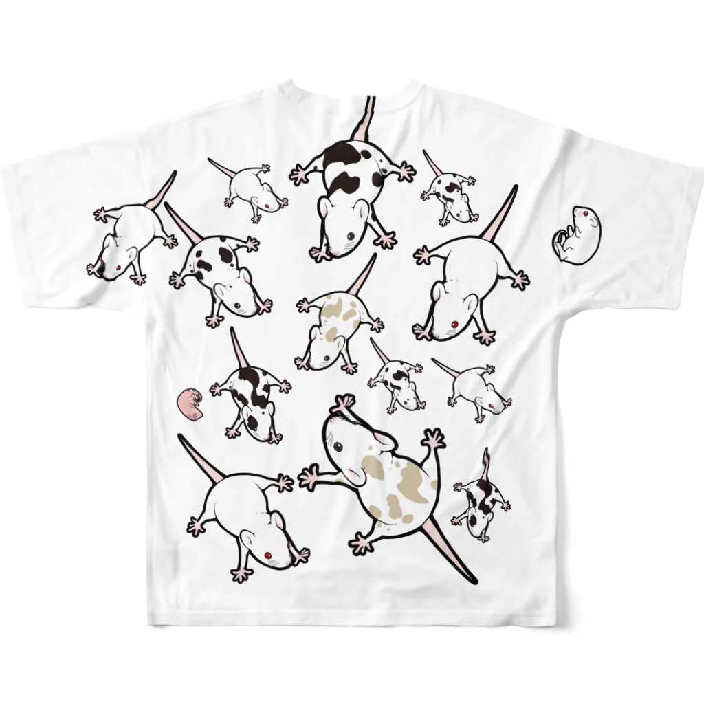 HERP MODA by ヤマモトナオキのマウス フルグラフィックTシャツの背面