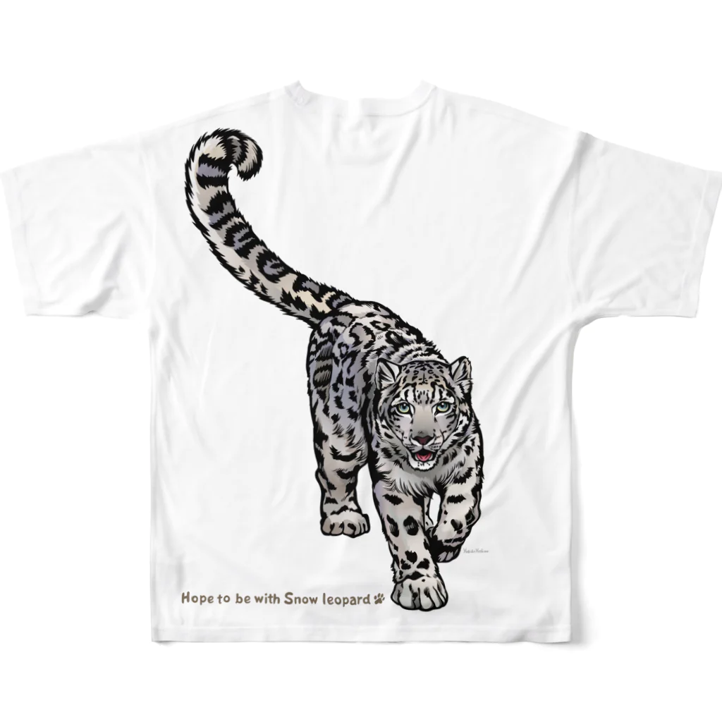 MUSEUM LAB SHOP MITのユキヒョウ！Snow leopard All-Over Print T-Shirt :back