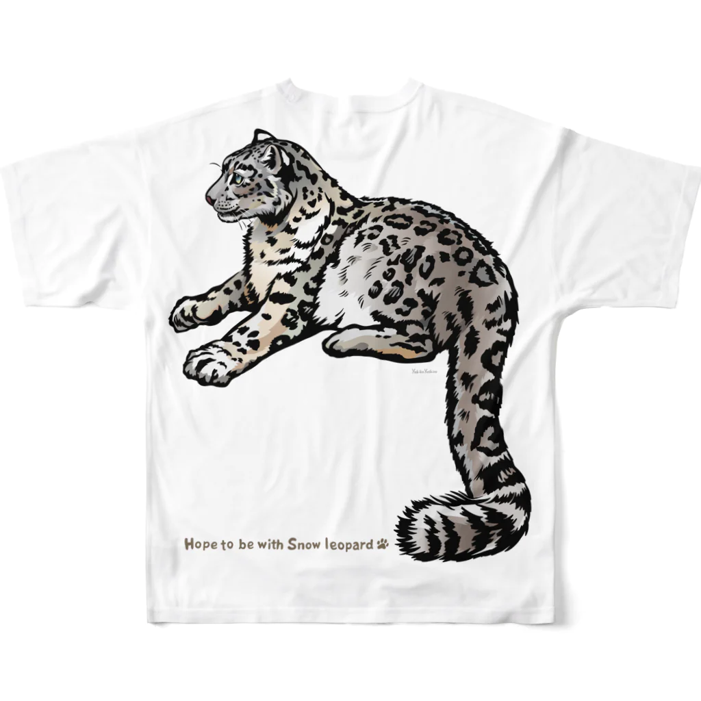 MUSEUM LAB SHOP MITのユキヒョウ！part1　Snow leopard All-Over Print T-Shirt :back