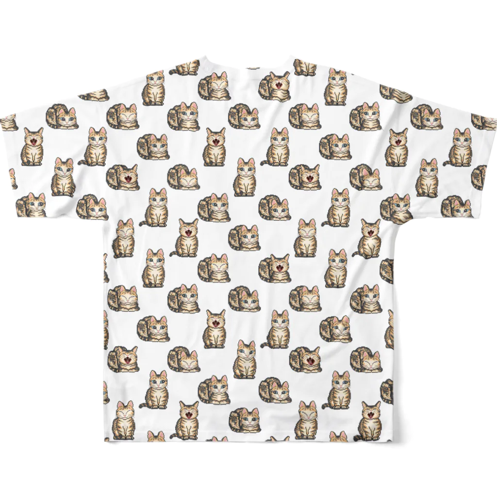猫と釣り人のNEKO_FB_4 フルグラフィックTシャツの背面