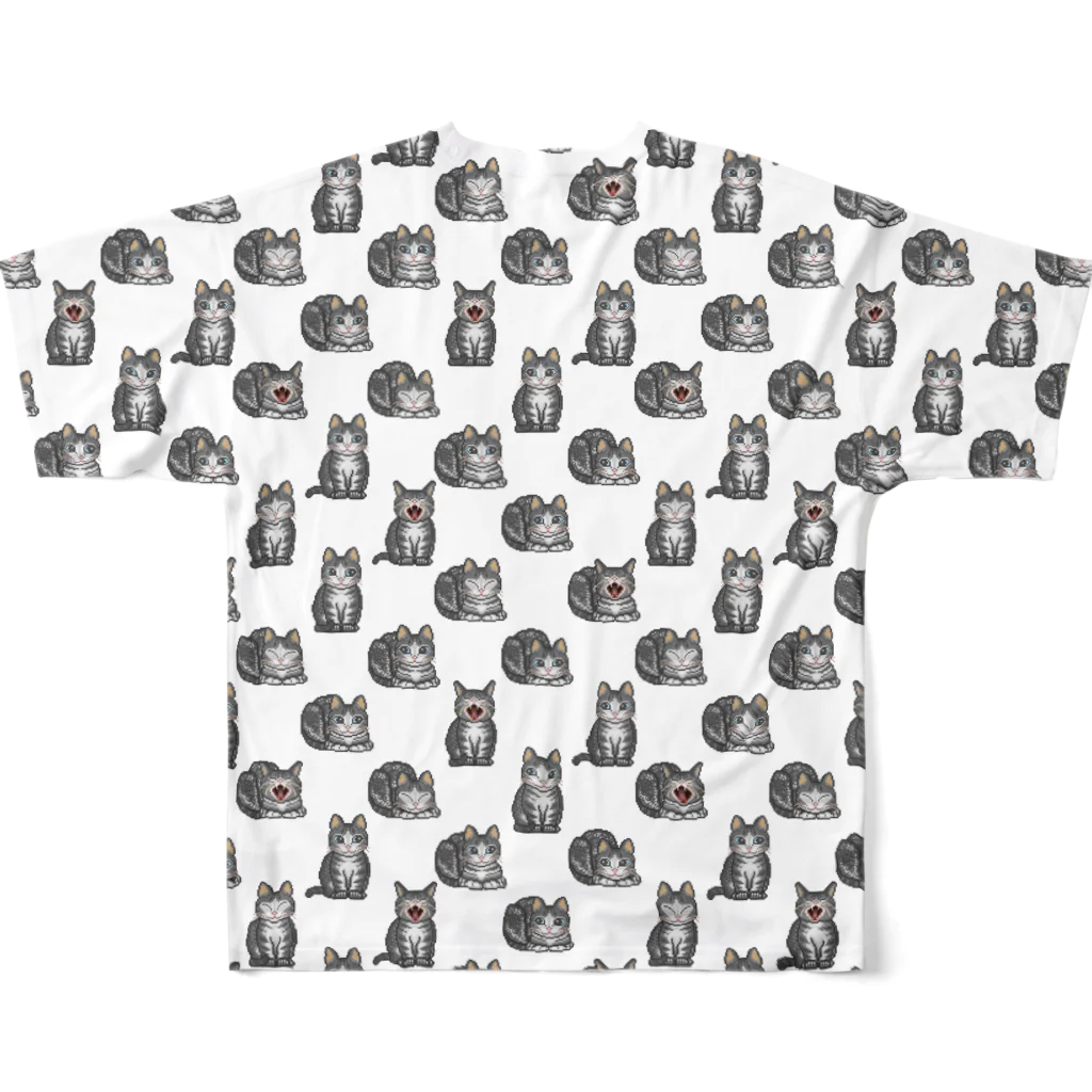猫と釣り人のNEKO_FB_5 フルグラフィックTシャツの背面