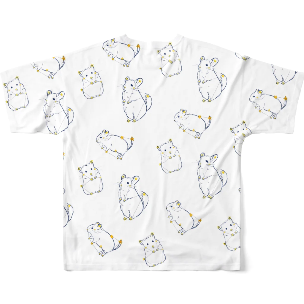 ぽこじろう雑貨店  mili mili (ミリミリ)の小動物星座  両面  大柄 All-Over Print T-Shirt :back