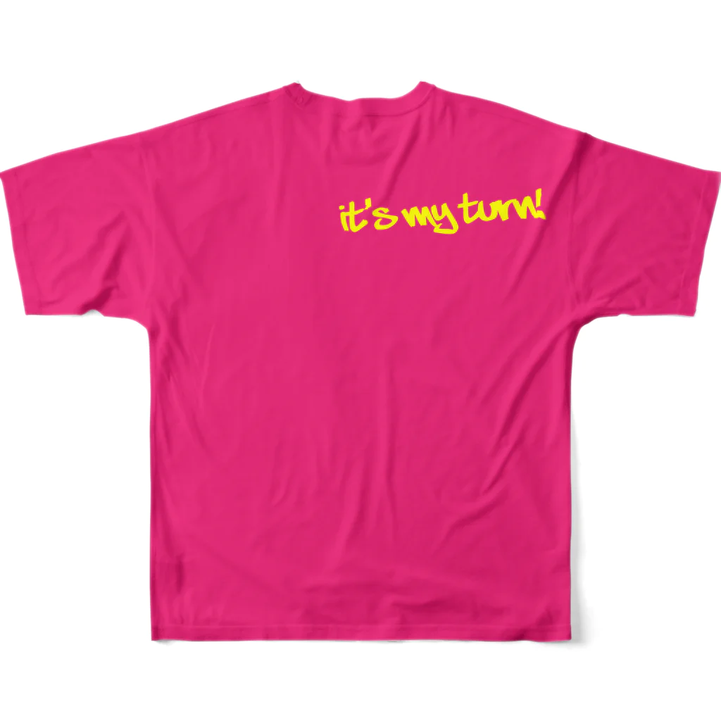 #wlmのPOINTS OYABAN pinky All-Over Print T-Shirt :back