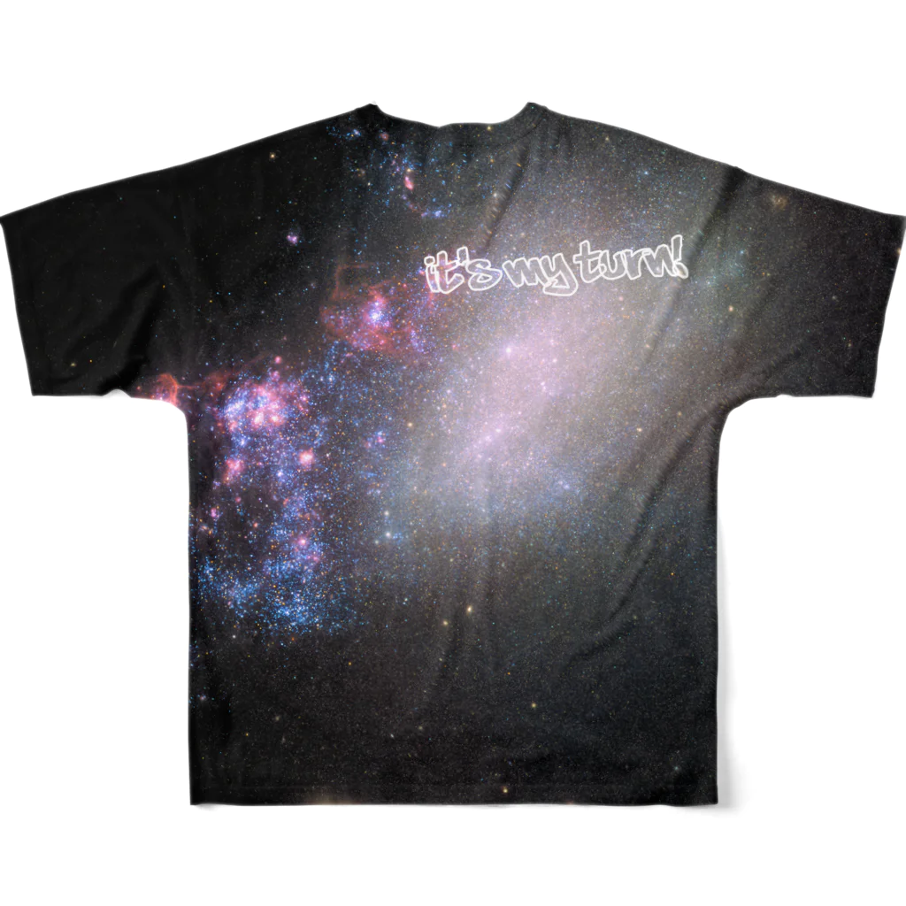 #wlmのPOINTS OYABAN galaxy フルグラフィックTシャツの背面