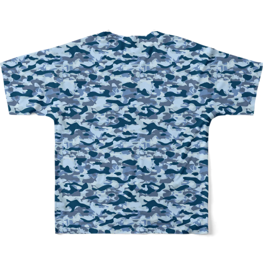 猫と釣り人のCAMOUFLAGE_FB_1 フルグラフィックTシャツの背面