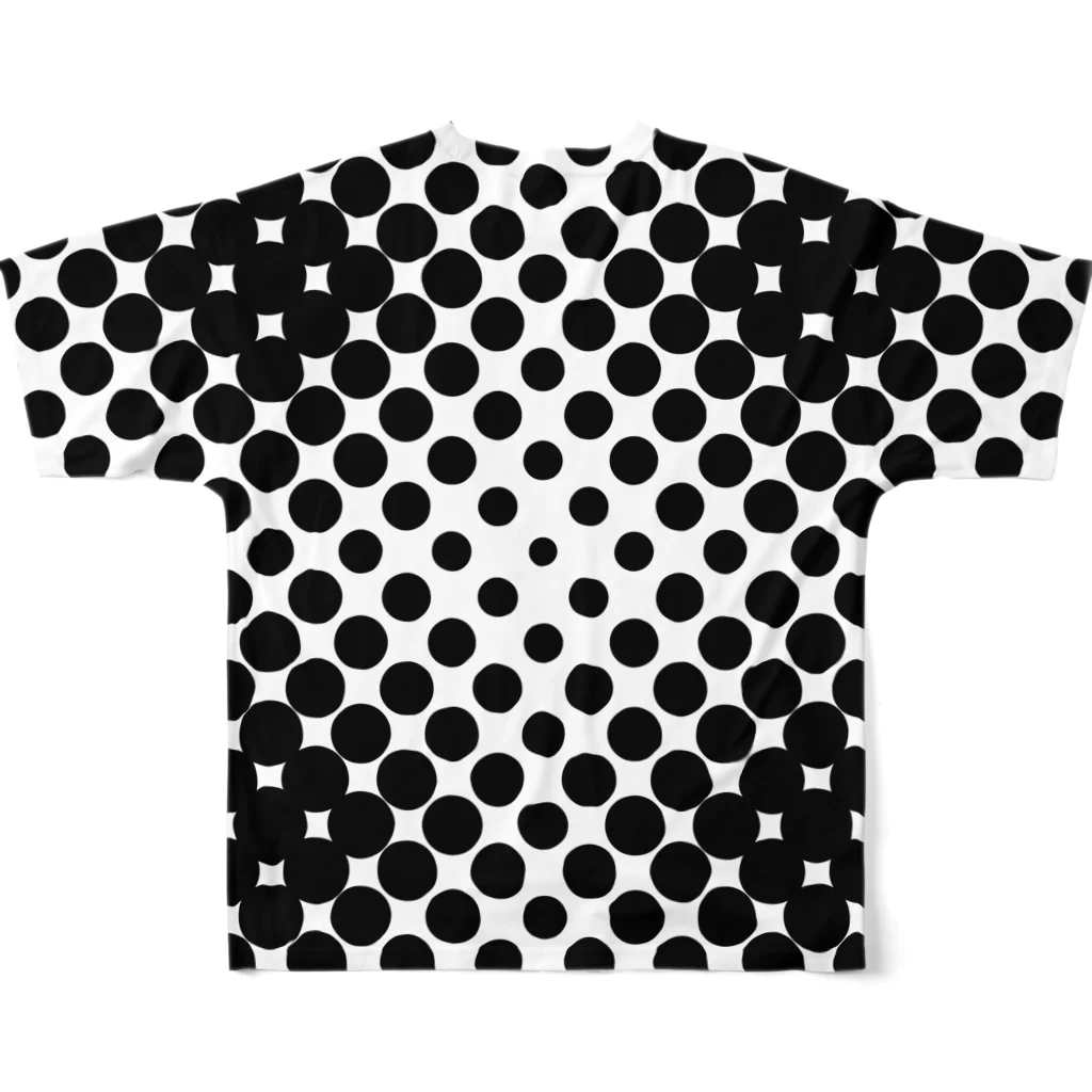 kagura9のドットスクエア（モノクロ） All-Over Print T-Shirt :back