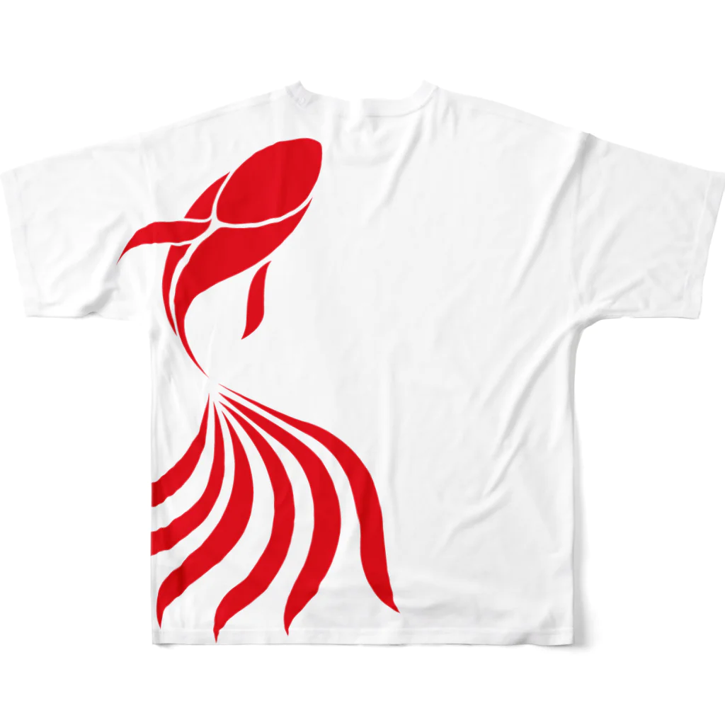 よろずや総本店の大金魚 All-Over Print T-Shirt :back