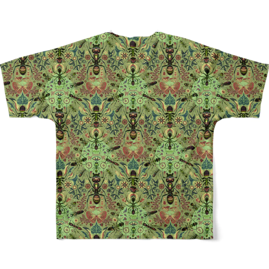 TETETEN SHOPのBUGS & CRAFTS 001 All-Over Print T-Shirt :back