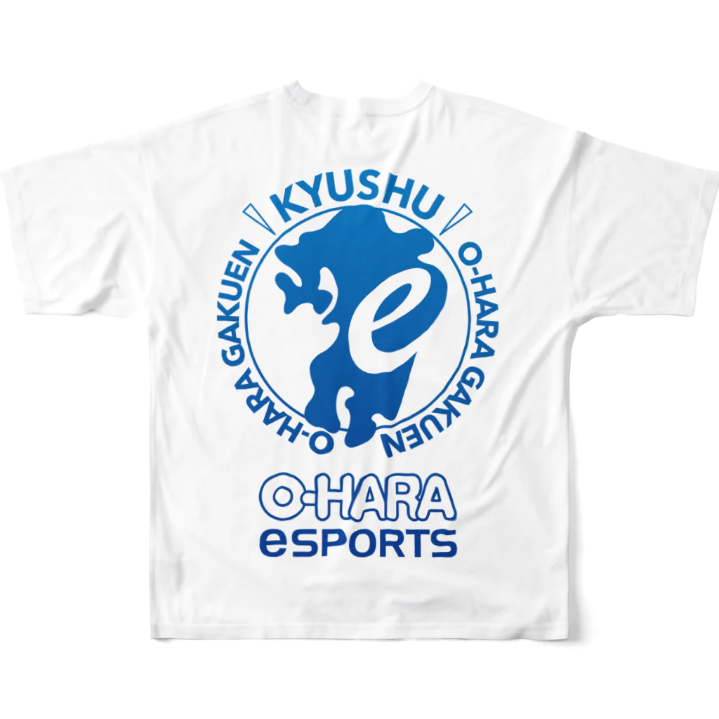 大原学園 福岡校 eスポーツ部のeスポーツ大原福岡　横ロゴ All-Over Print T-Shirt :back