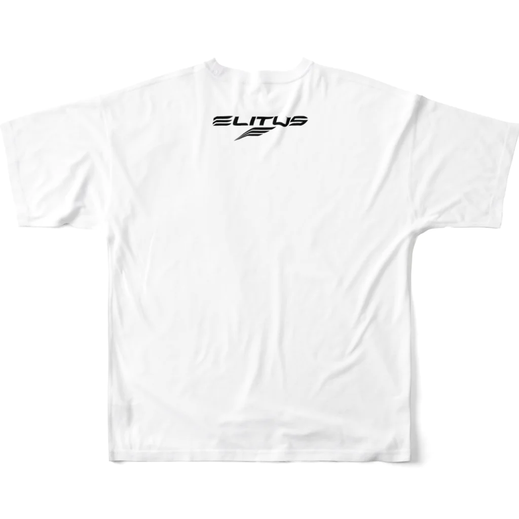 エリータスバスケットボールの「GET BUCKETS」 PERFORMANCE TEE フルグラフィックTシャツの背面