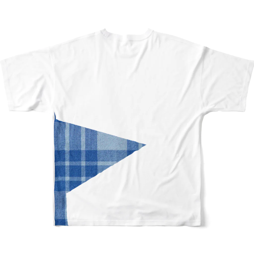 KEN's☆BASEBALL FAN SHOPのチェック柄スター blue フルグラフィックTシャツの背面