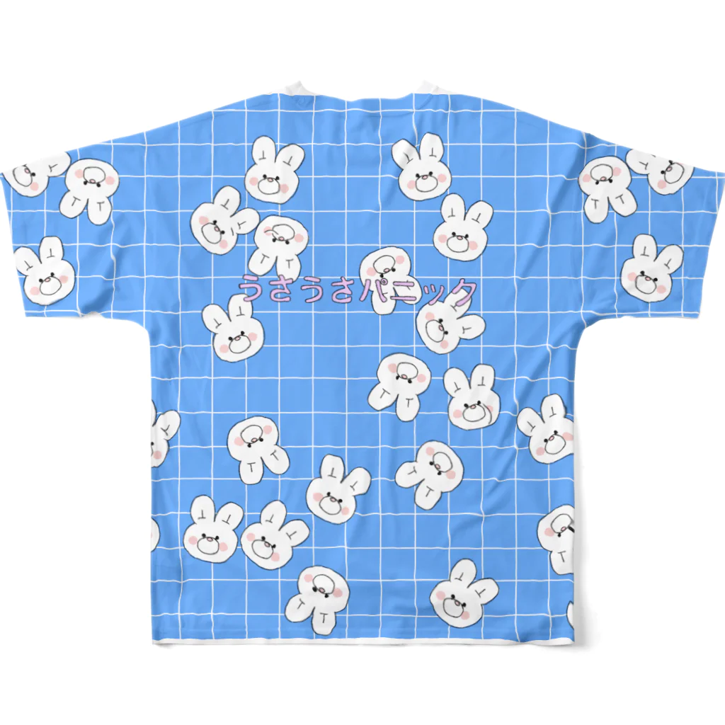 OH!スーパーアミミチャンのうさうさパニック横 All-Over Print T-Shirt :back