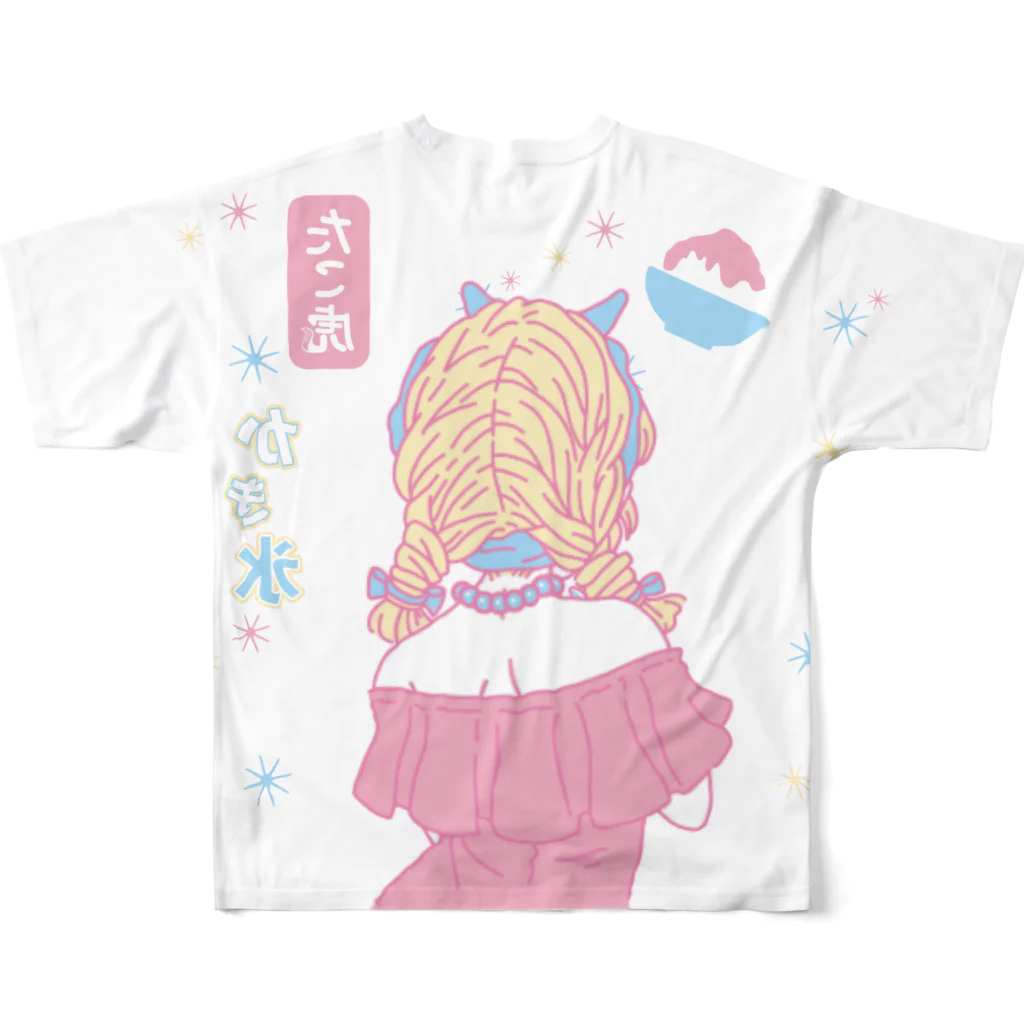 たこ虎しろちゃんのIce All-Over Print T-Shirt :back