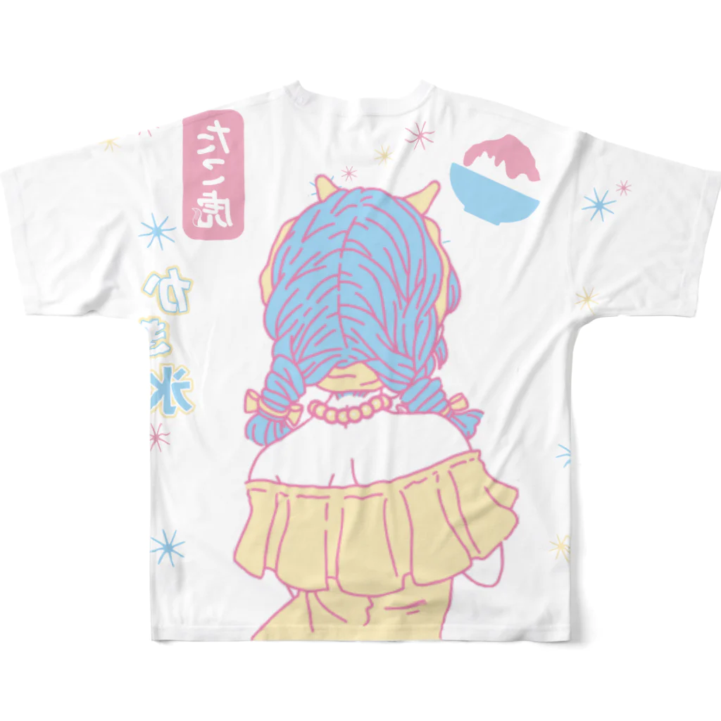 たこ虎しろちゃんのIce All-Over Print T-Shirt :back