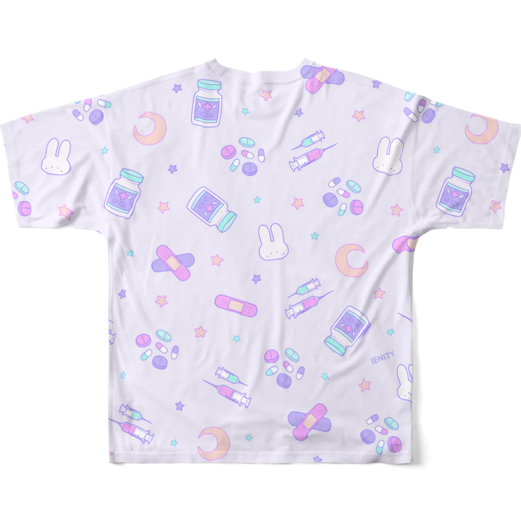IENITY　/　MOON SIDEの【IENITY】 Yamikawaii Syndrome フルグラフィック #Purple All-Over Print T-Shirt :back