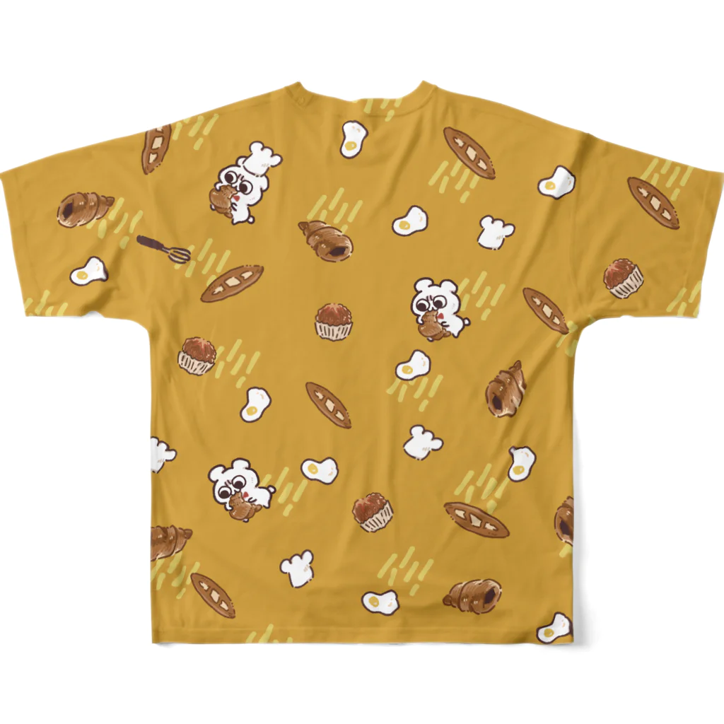 テディ轟のパンとテディ轟 キイロ フルグラフィックTシャツの背面