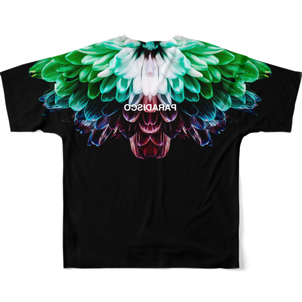 HOUSE DANCE MANIAのBotanical・Colorful All-Over Print T-Shirt :back