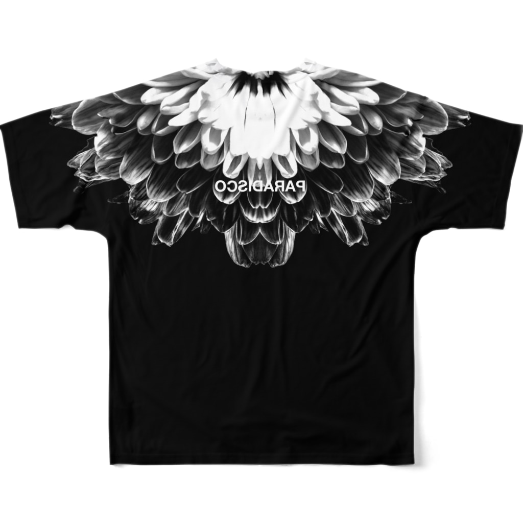 HOUSE DANCE MANIAのBotanical・Black All-Over Print T-Shirt :back