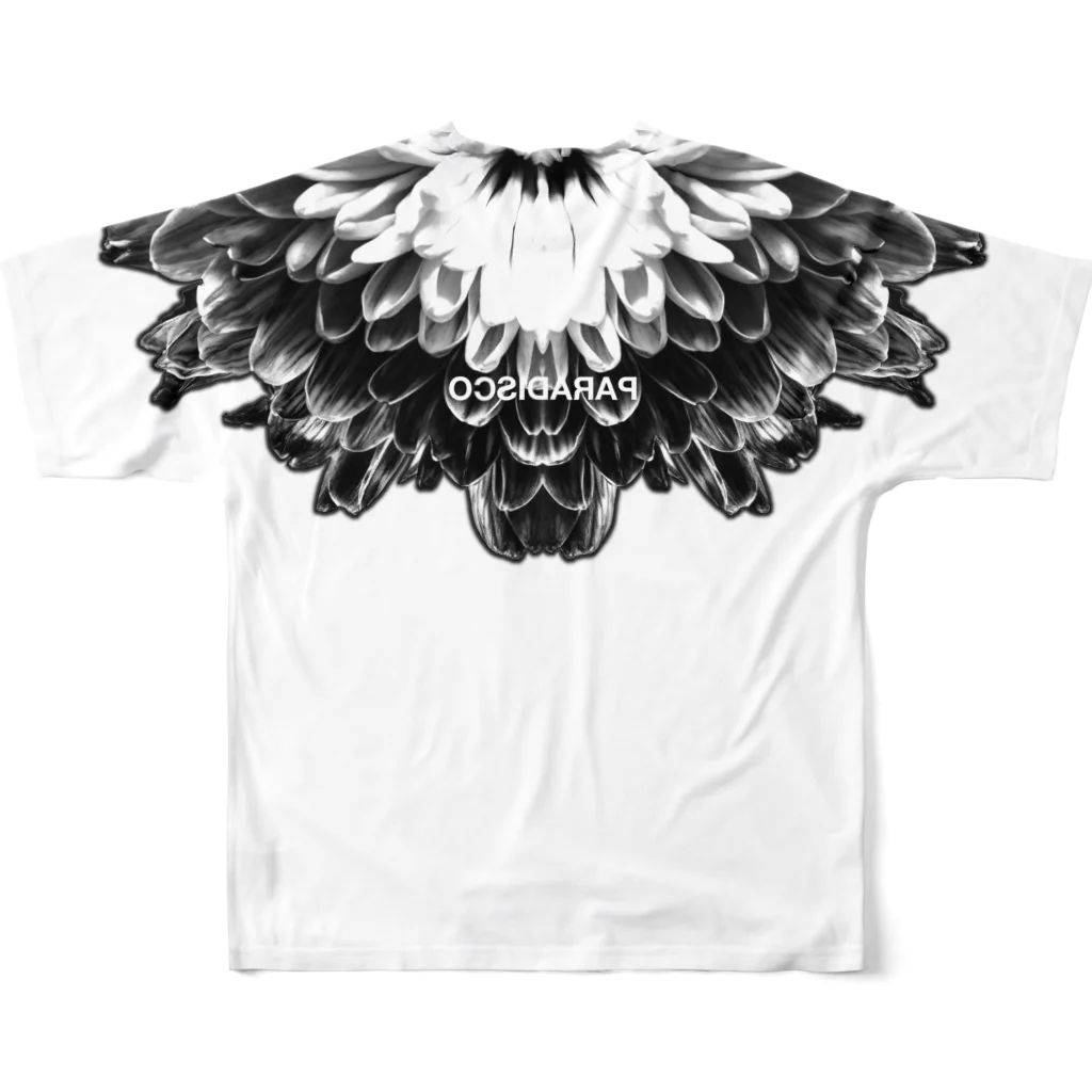 HOUSE DANCE MANIAのBotanical・White All-Over Print T-Shirt :back