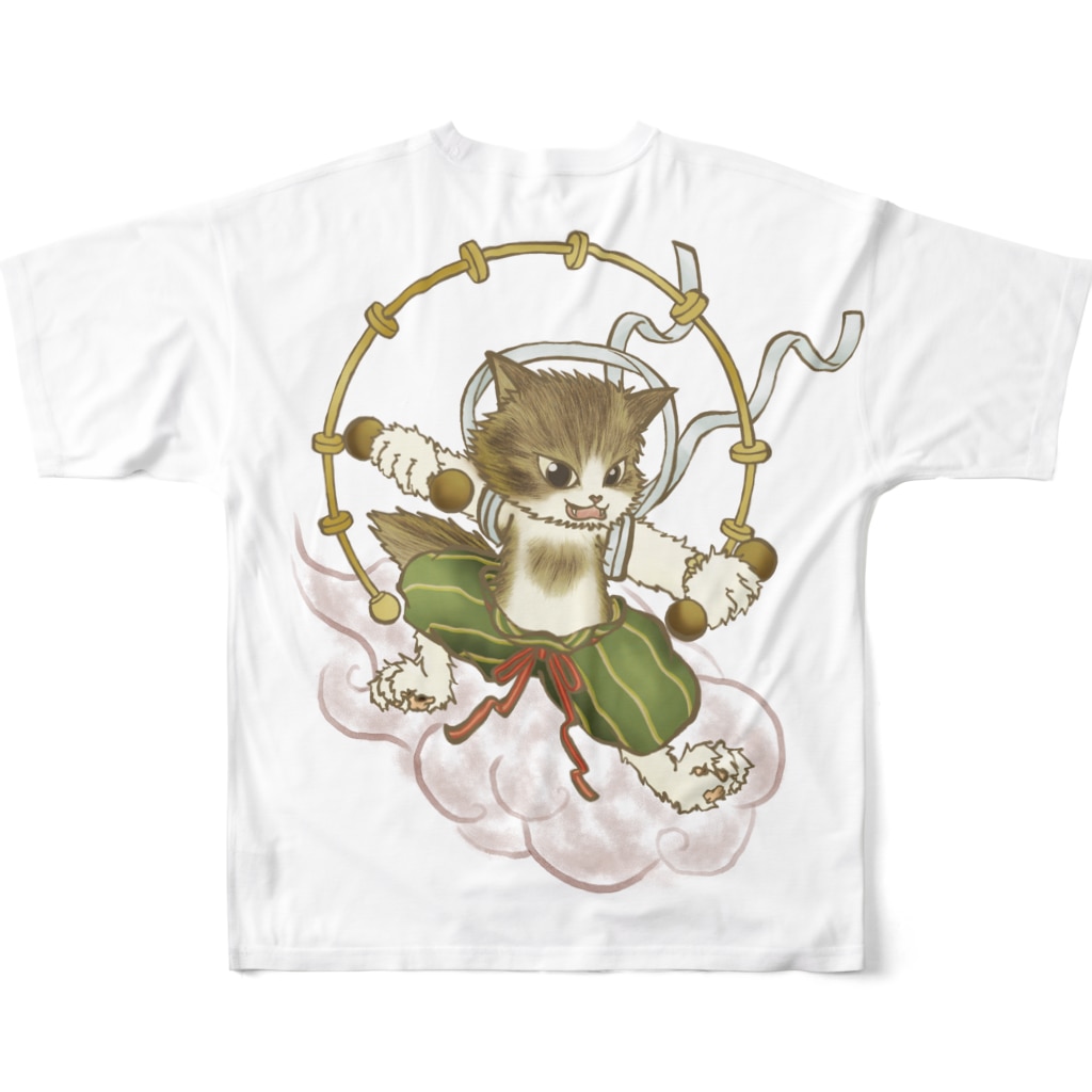 風猫雷猫図屏風 ねこや久鶻堂 Qkotsudo のフルグラフィックtシャツ通販 Suzuri スズリ